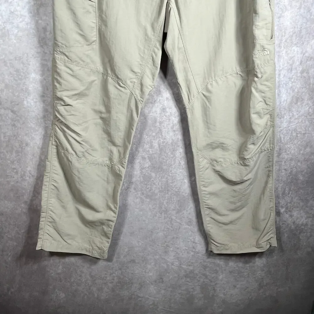 The North Face Pants Mens Size 40 Beige Khaki Nylon Outdoor‎ Hiking Pockets